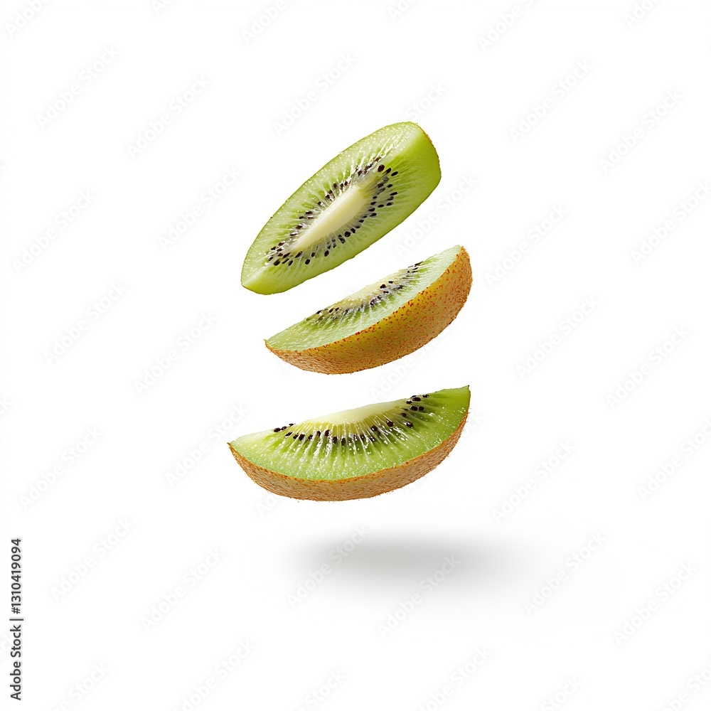 Poster floating kiwi segments creating a whimsical display of nature's colors and healthy snacks : generati