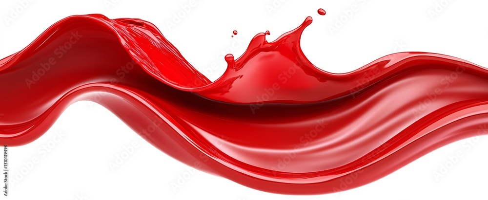 Leinwandbilder Vibrant Red Paint Splash with Fluid Movement Creating a Bold Abstract Art : Generative AI