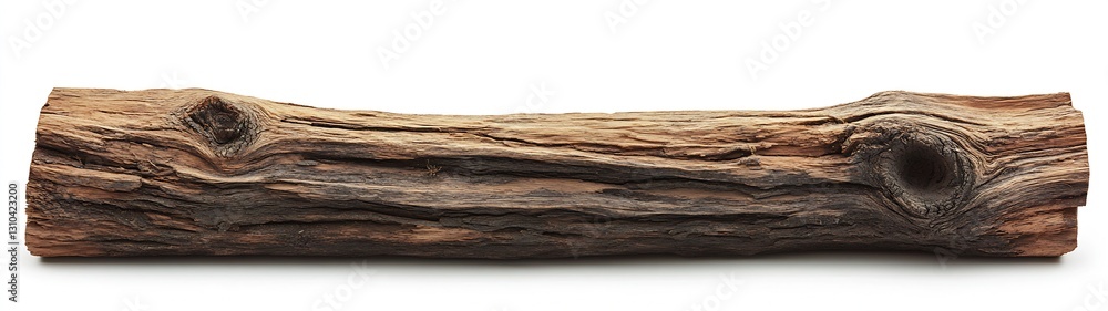 Poster detailed closeup of a rustic wooden log showcasing its natural texture and knots : generative ai