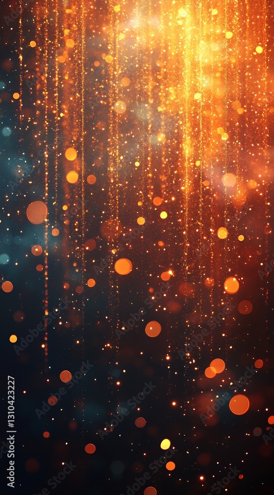Aufkleber captivating background with glowing orange and gold bokeh lights for festive atmosphere : generative