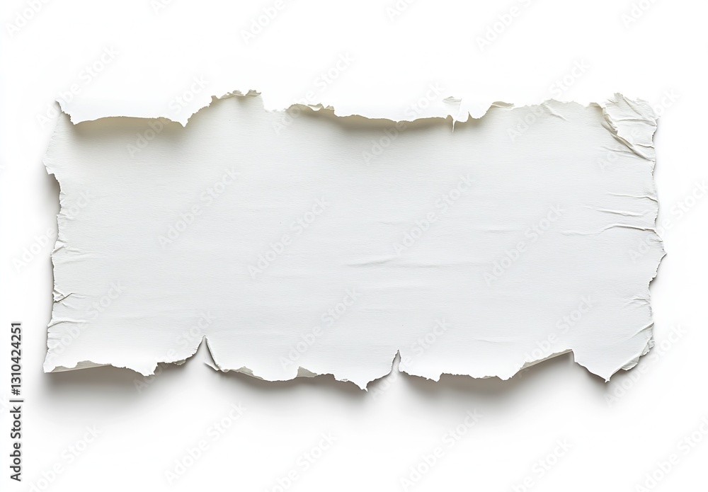Leinwandbilder Torn edge white paper with a rough texture for unique artistic effects in design and photography : Generative AI
