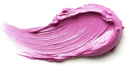 Obraz premium Pink lipstick swatch smear on white background