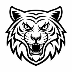 roaring tiger mascot head vector illustration