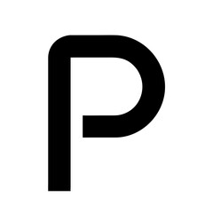 bold black letter "P" vector illustration