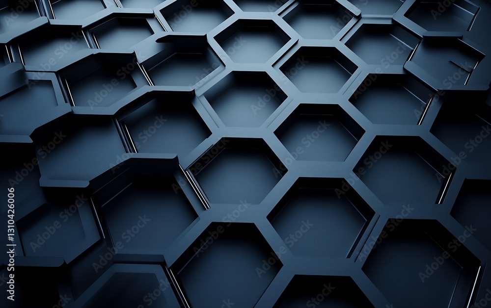Poster Stunning Close Up of Hexagonal Patterned Texture on a Deep Colored Surface : Generative AI
