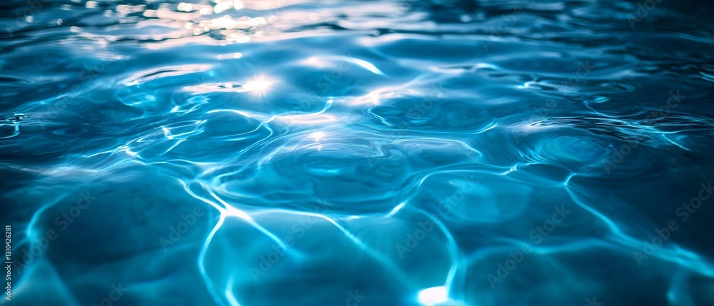 Poster transparent water surface with gentle waves reflecting natural light and soft ripples : generative a