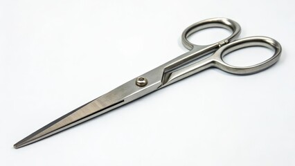 Obraz premium Stainless Steel Scissors on White Background