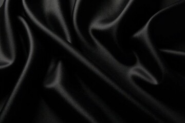 Fototapeta premium Black satin fabric with smooth surface and subtle sheen background, subtle shine, luxurious finish, sophisticated style