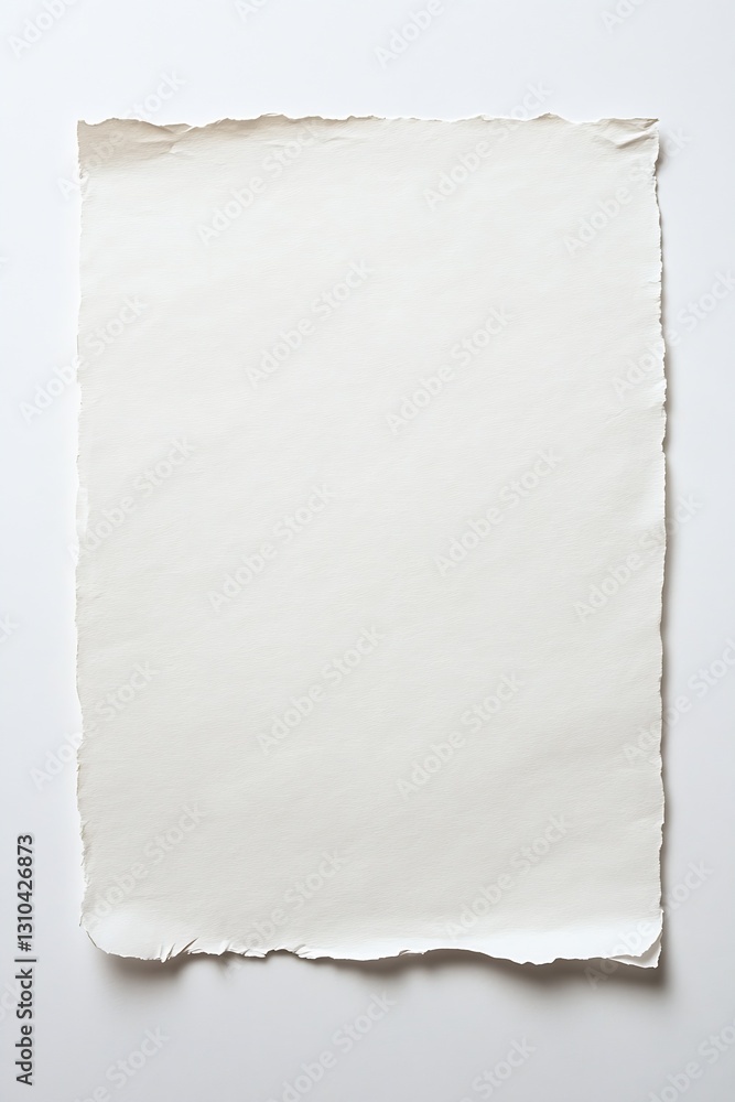 Poster torn edge white paper sheet on a clean surface highlighting its smooth and plain design : generative