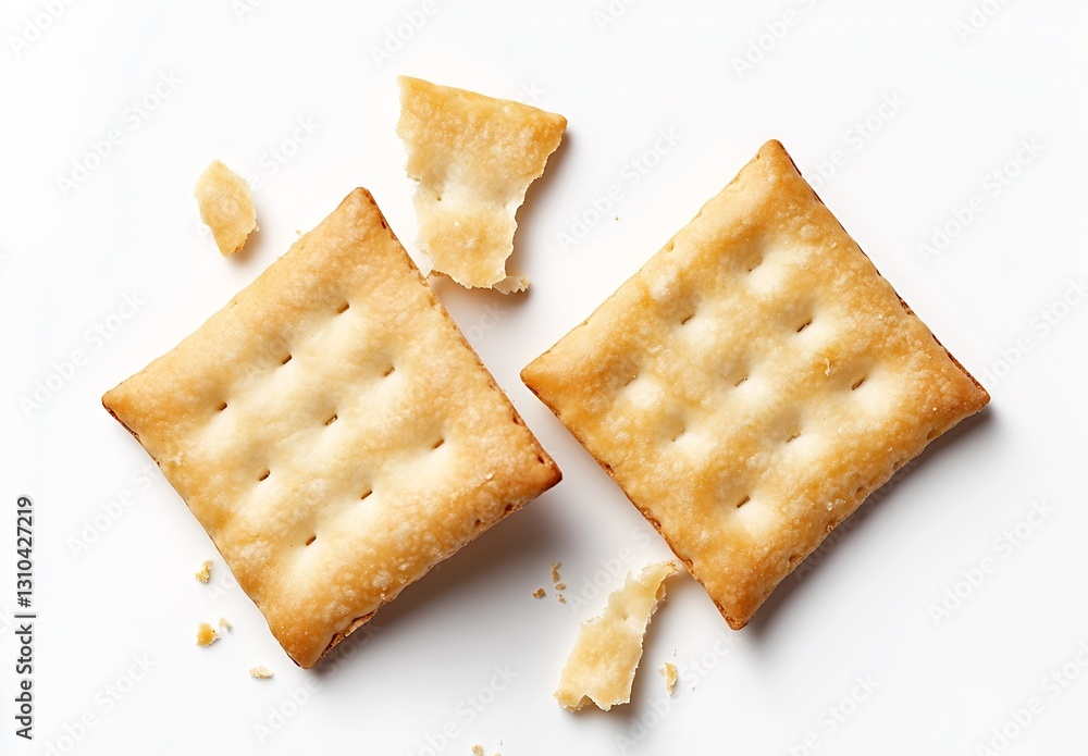Poster crispy golden crackers broken into pieces perfect for snacking or a light meal option : generative a