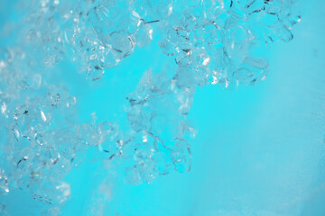 Macro shot of ice crystal form in the freezer