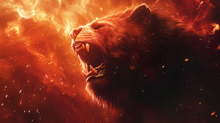 Glimmering overlays: shine with brilliant sun effects, glare phenomena, and radiant light visuals. Chimeric - Beast. Illustration