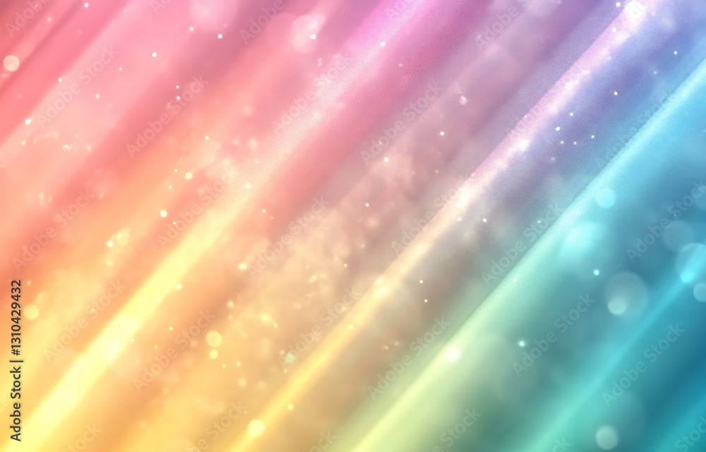 Poster Dreamy pastel abstract background with soft light and sparkling bokeh effects : Generative AI