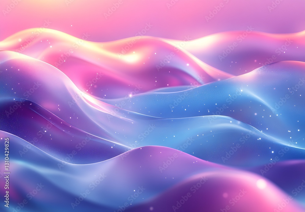 Aufkleber A mesmerizing abstract representation of colorful waves in soft pastel shades creating a soothing visual experience : Generative AI