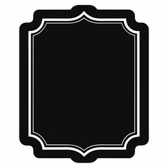Blank black frame icon vector on white background.