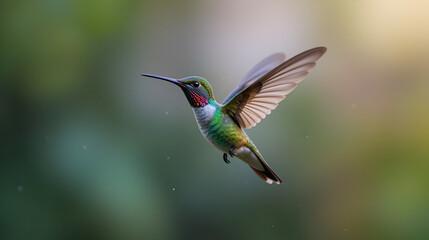 Fototapeta premium Berylline Hummingbird (Amazilia beryllina) in Flight
