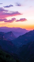 Obraz premium Mountain Valley Sunset Panorama