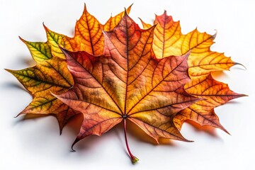 Fototapeta premium Dried Planetree Leaves Isolated, Autumn Foliage, White Background, Nature Photography, Stock Image