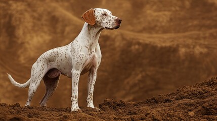 Stunning Italian Pointer Dog Brown Background Majestic Pose Elegant Breed Canine Animal Photography Pictures Outdoors Nature Pet Portrait Beautiful   