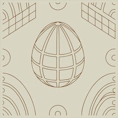 Minimalist 3D Render – Decorative Textured Eggs with Symmetrical Patterns