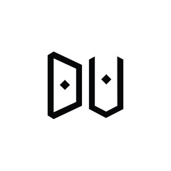DU monogram logo design letter text name symbol monochrome logotype alphabet character simple logo