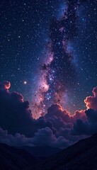 Obraz premium Dark vastness of space with twinkling stars and constellations, asteroid belt, cosmos, celestial phenomena