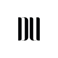 DU monogram logo design letter text name symbol monochrome logotype alphabet character simple logo