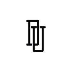 DU monogram logo design letter text name symbol monochrome logotype alphabet character simple logo