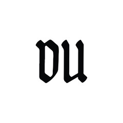 DU monogram logo design letter text name symbol monochrome logotype alphabet character simple logo