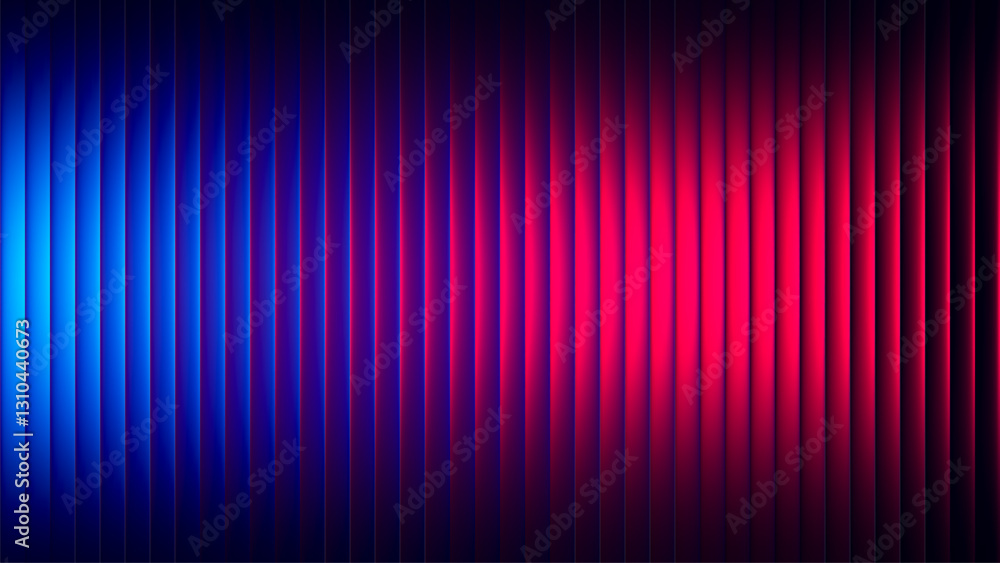 Aufkleber futuristic neon gradient pattern with vertical glowing lines blending smooth deep blue and vivid red