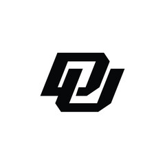 DU monogram logo design letter text name symbol monochrome logotype alphabet character simple logo