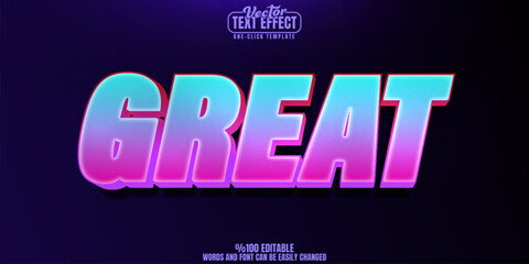 Great editable text effect, customizable neon and poster 3d font style