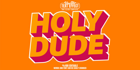 Holy editable text effect, customizable retro and vintage 3d font style