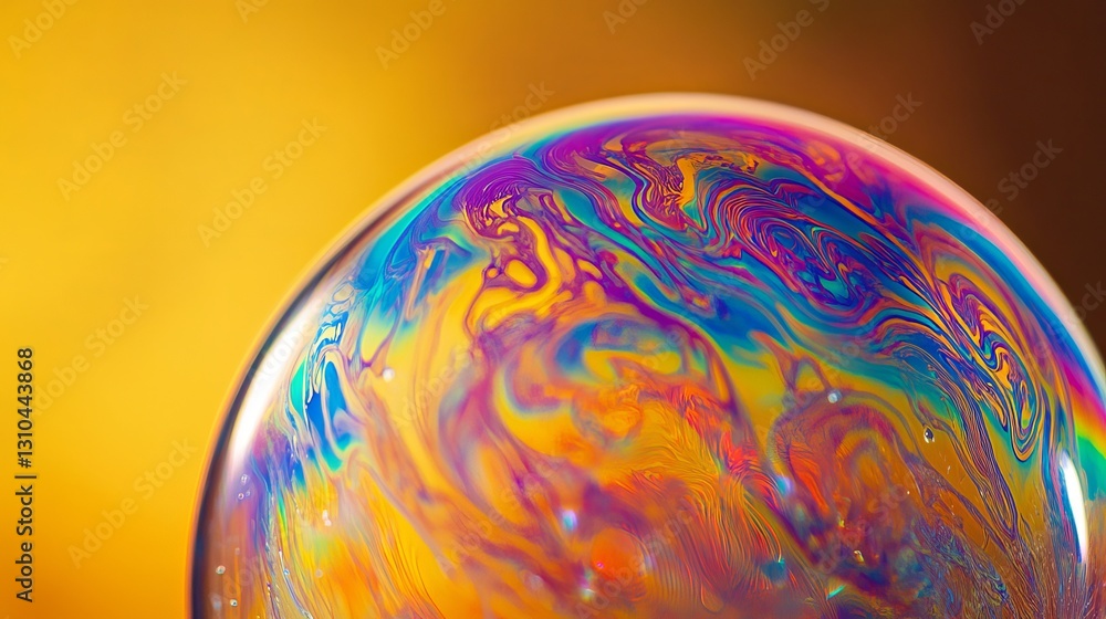 Poster abstract rainbow soap bubble macro photography vibrant colors swirling patterns psychedelic art digi
