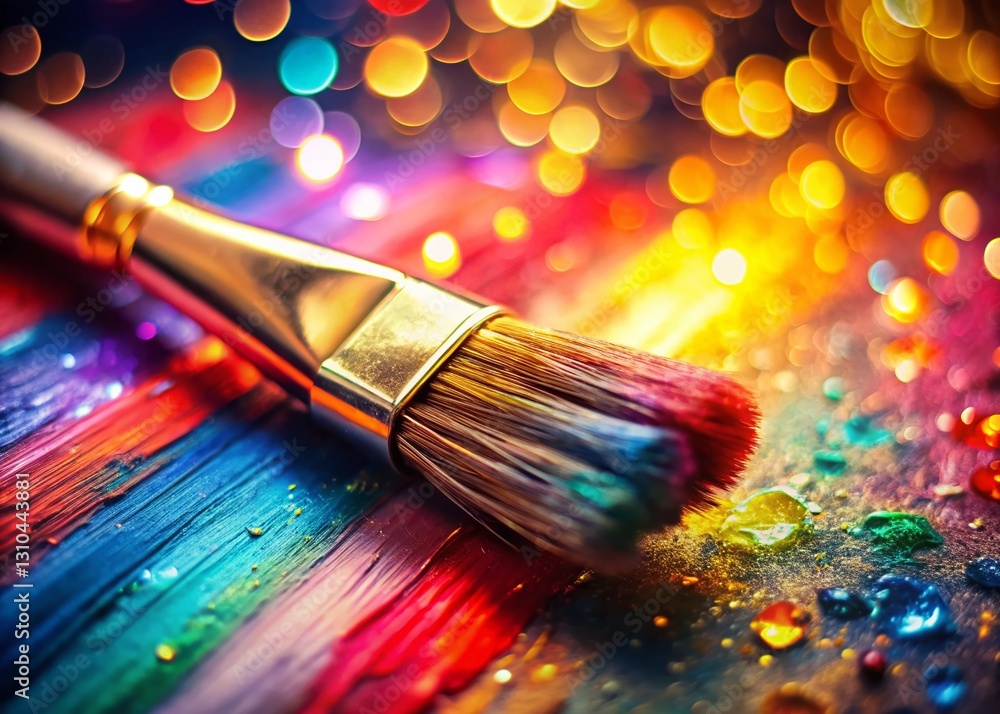 Poster dynamic paintbrush strokes website background, abstract art bokeh effect