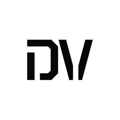 DV monogram logo design letter text name symbol monochrome logotype alphabet character simple logo