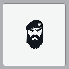 Army officer icon logo flat vector design