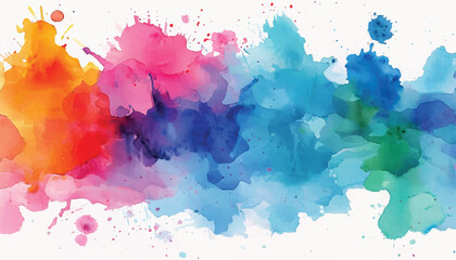 Vibrant Watercolor Splash. Abstract watercolor splashes in bright colors. Vivid watercolor splash.