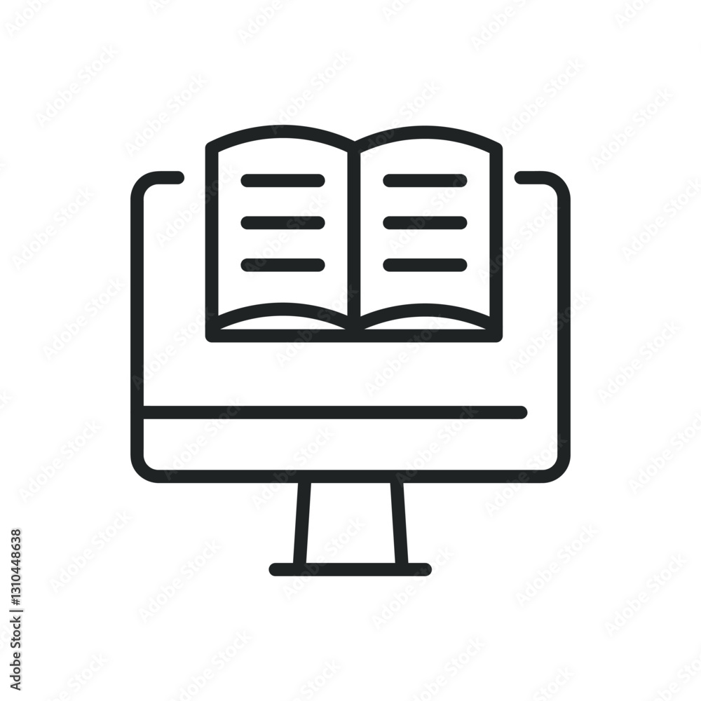 Aufkleber e-learning thin line icons. editable stroke and perfect pixel on transparent background