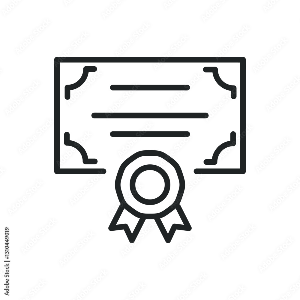 Poster certificate thin line icons. editable stroke and perfect pixel on transparent background
