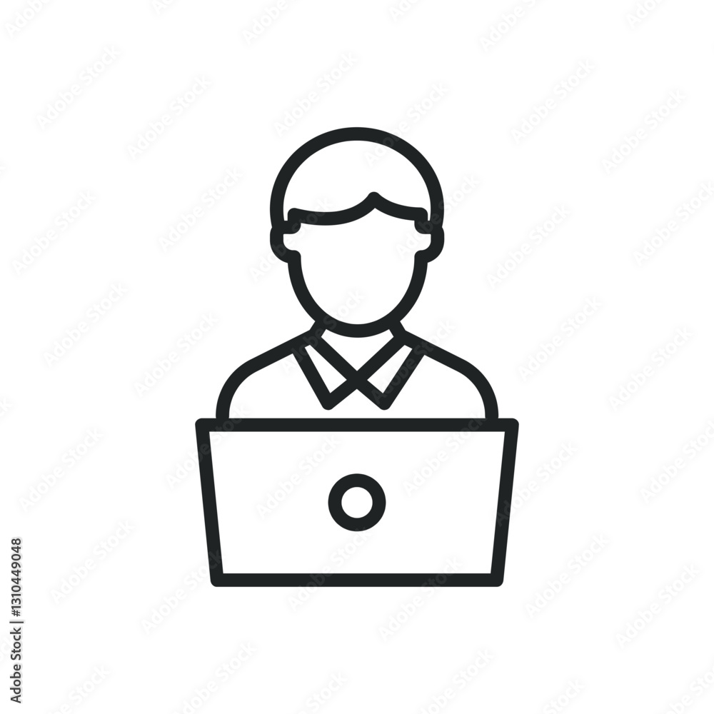 Poster online class thin line icons. editable stroke and perfect pixel on transparent background