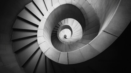 Obraz premium Spiral staircase design modern building architectural photography indoor setting close-up view visual aesthetics