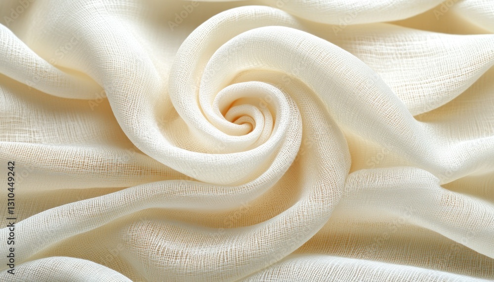 Poster soft cream fabric texture with elegant swirling patterns for background or textile use