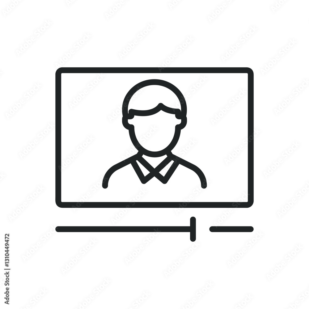 Aufkleber video tutorial thin line icons. editable stroke and perfect pixel on transparent background