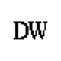 DW monogram logo design letter text name symbol monochrome logotype alphabet character simple logo