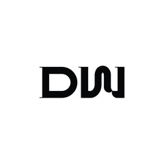 DW monogram logo design letter text name symbol monochrome logotype alphabet character simple logo