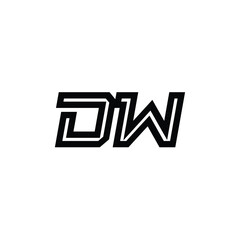 DW monogram logo design letter text name symbol monochrome logotype alphabet character simple logo