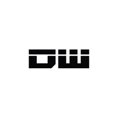 DW monogram logo design letter text name symbol monochrome logotype alphabet character simple logo