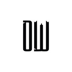 DW monogram logo design letter text name symbol monochrome logotype alphabet character simple logo