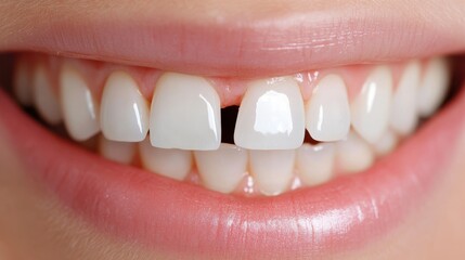 Fototapeta premium Capturing the essence of a missed smile with missing and broken teeth